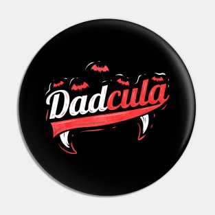 Dadcula Dads Motif With Fangs And Bats For Halloween Pin