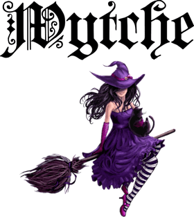 Wytche - with a Pretty Witch Flying on a Broom Magnet