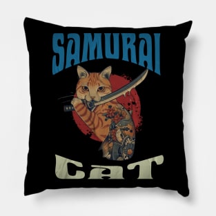 Catana Samurai Cat Pillow