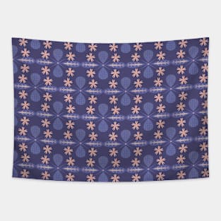 Geometric Floral Pattern Tapestry