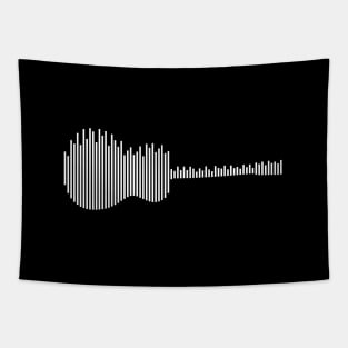 Acoustic Guitar Sound Waves Dark Theme Tapestry