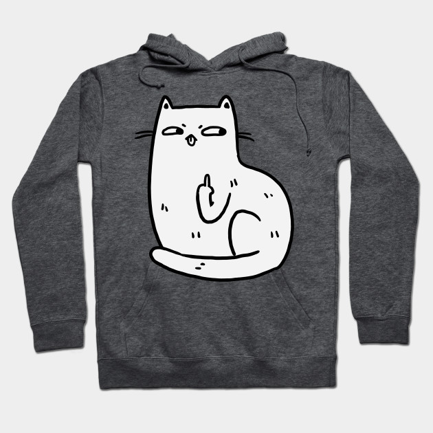 cat middle finger hoodie