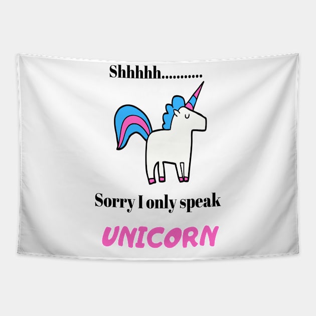 shhhh.. I only speak Unicorn Tapestry by DubemDesigns