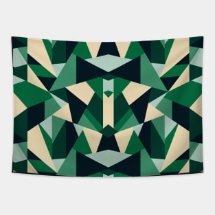 Green abstract geometric vertical pattern poly style Tapestry