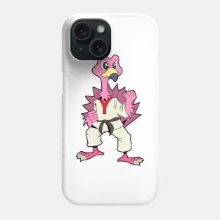 Comic Flamingo does Karate Phone Case