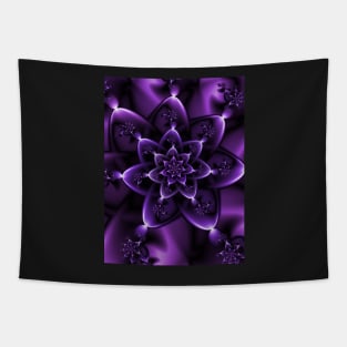 Purple Fractal Rose Tapestry