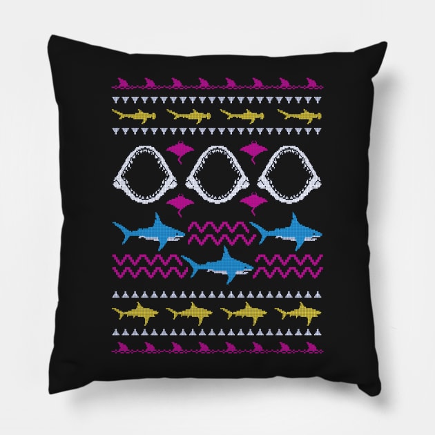 Ugly Shark Week Sweater Pillow by SevenHundred