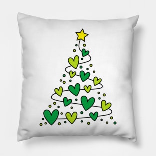 VSCO Girl Christmas Tree from Green Hearts Pillow