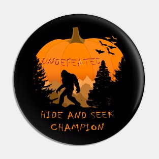 Halloween Bigfoot Hide And Seek Champion Pin