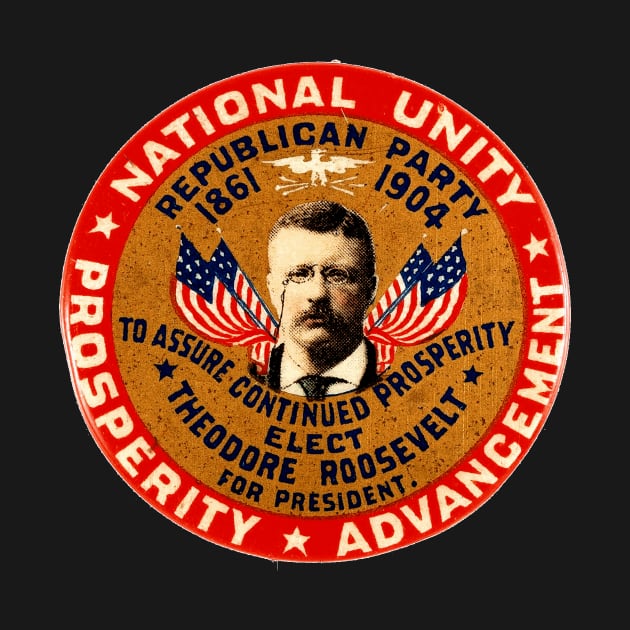 Theodore Roosevelt 1904 Presidential Campaign Button Design by Naves