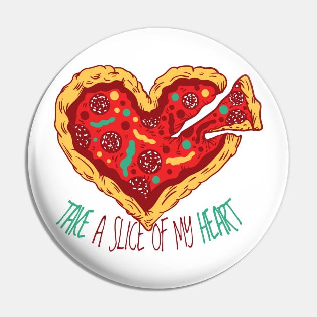 Pizza Heart Pin by LR_Collections