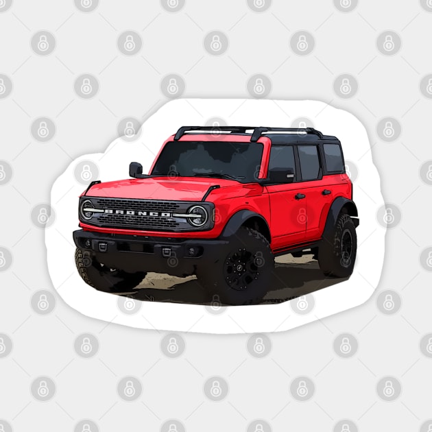 2021 Ford Bronco 4 Door Race Red Magnet by Woreth