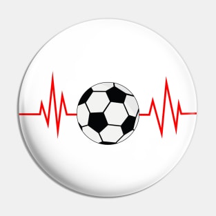 Soccer Heartbeat Pin