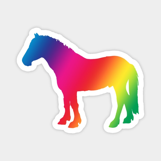 Horse rainbow silhouette Magnet by Shyflyer