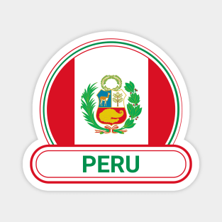Peru Country Badge - Peru Flag Magnet