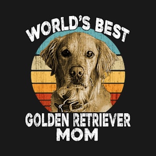 Golden Retriever Mother's Day - World's Best Golden Retriever Mom - Funny Puppy Dog Golden Reteiver Gift Vintage Retro T-Shirt