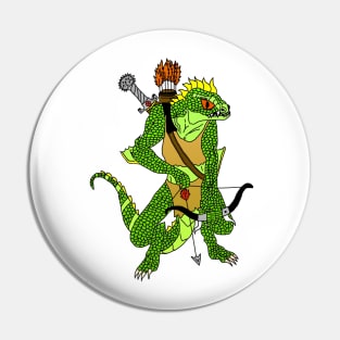 Fantasy Lizardman Warrior Pin