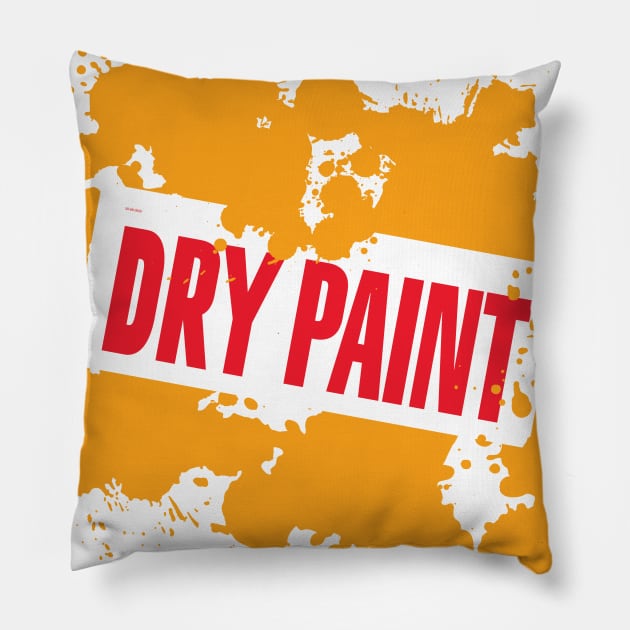 Dry Paint (YELLOW) Pillow by Michael Tutko