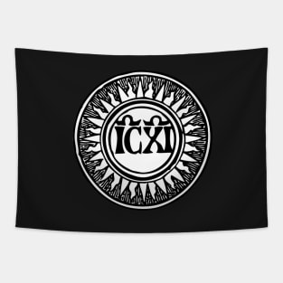 ICXI | Line Art | Black & White | Catholic | Christianity | Kingdom | Christ | Missal | Western Civilization | Medieval | Neoclassical Tapestry