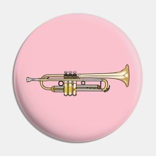 Trumpet cartoon illustration Pin