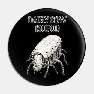 Monochrome Dairy Cow Isopod Bug Design | Intriguing Nature Artwork Pin