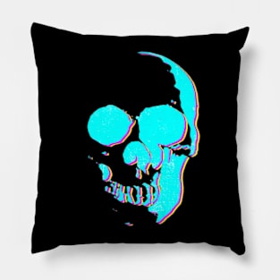 Bright Blue Skull Pillow