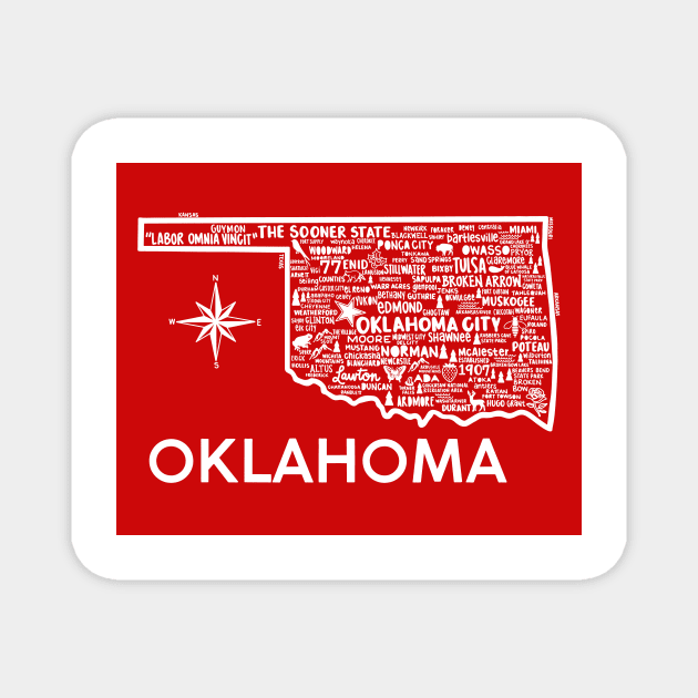 Oklahoma Map Magnet by fiberandgloss