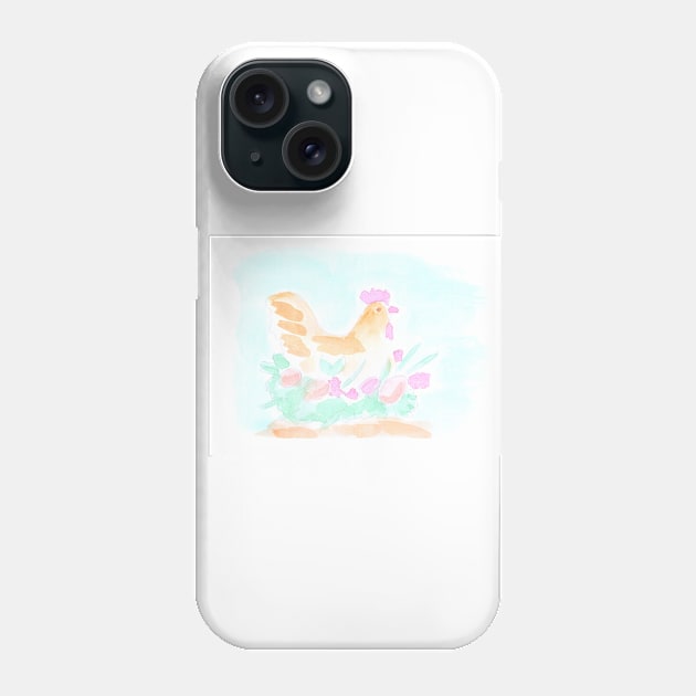 Easter, chicken, nest, eggs, family, bird, flower, floral, spring, nature,holiday, decor, spring, watercolor, light Phone Case by grafinya