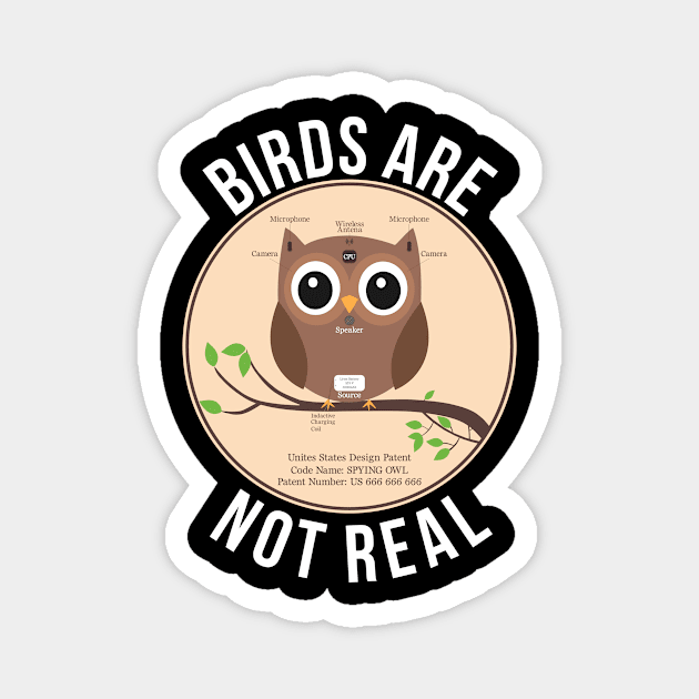 Birds Are Not Real Magnet by PorcupineTees