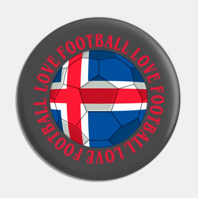 ICELAND- Icelandic Cross Football Soccer Icon Pin by IceTees