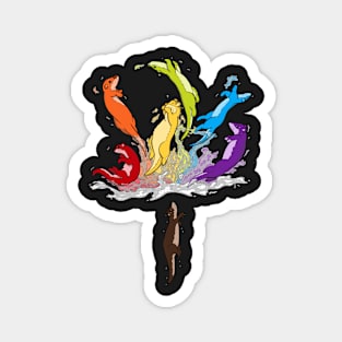 Rainbow Otters Magnet