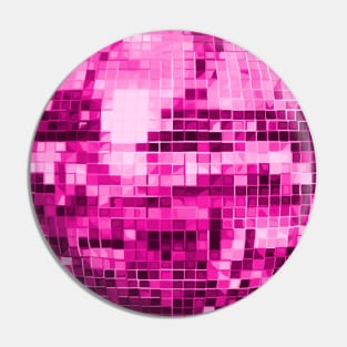 Pink Mirrored Disco Ball Pattern Pin