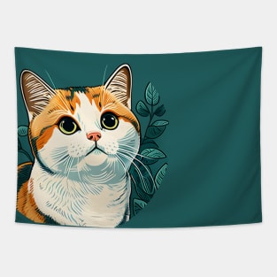 Funny Fat Cat - Chonk Meme Cat Tapestry