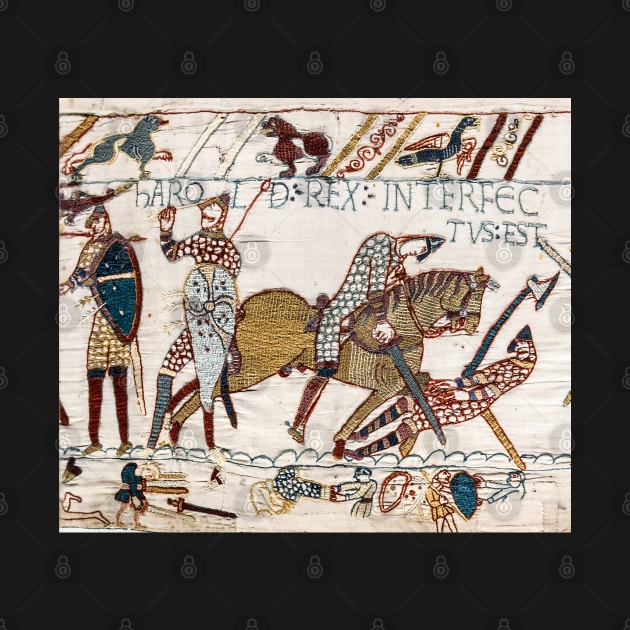 THE BAYEUX TAPESTRY ,The Death of King Harold at Battle of Hastings by BulganLumini