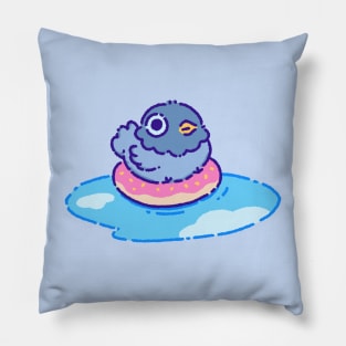 Pigeon on a floater Pillow