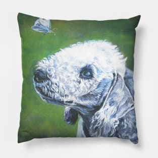 Bedlington Terrier Fine Art Painting Pillow