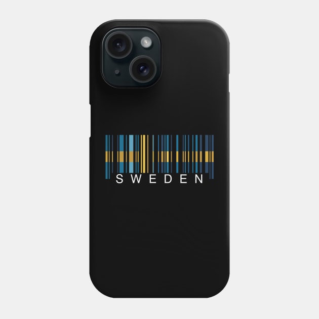 Sweden flag colors barcode Phone Case by Finji