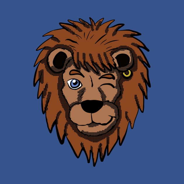 Winking Lion Head Graphic by Eric03091978