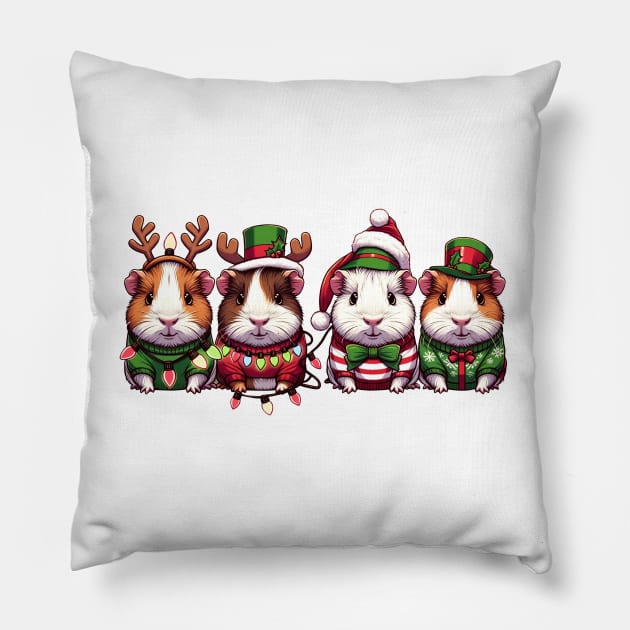 Christmas Guinea Pig Pillow by JanaeLarson