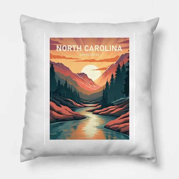 NORTH CAROLINA Pillow by MarkedArtPrints