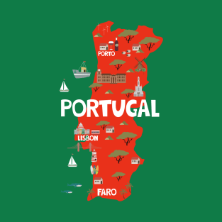 Portugal Illustrated Map T-Shirt