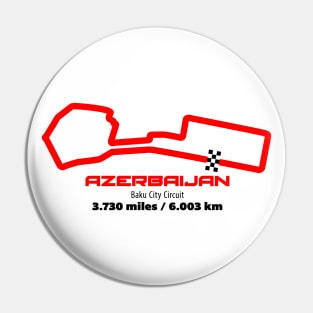 Azerbaijan Track Graphic Pin