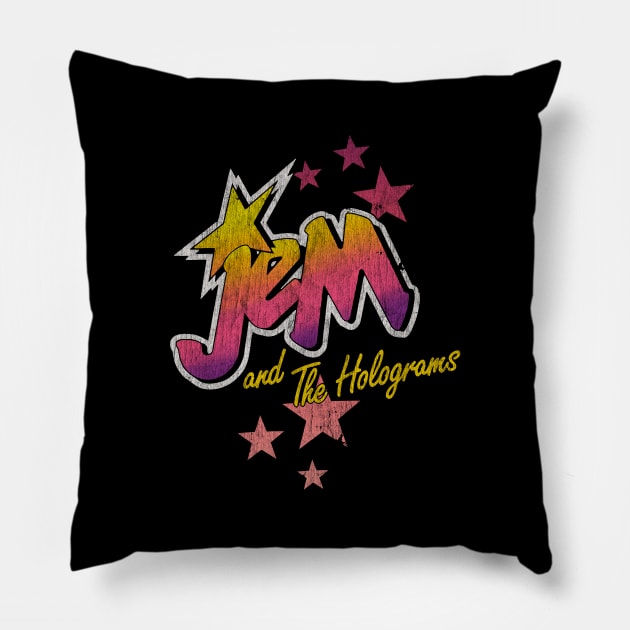 Vintage Jem and the holograms Logo Pillow by OniSide