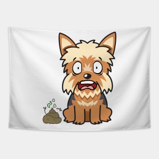 Funny Yorkshire Terrier smells poo poo Tapestry