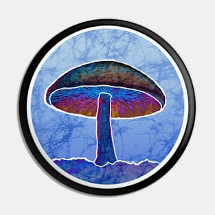 Batik Shroom Hippie Deadhead blue purple Pin