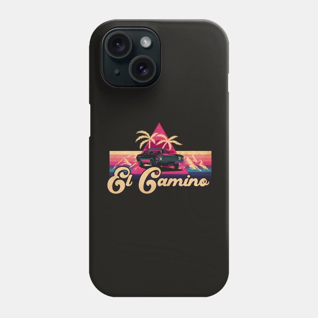 El Camino Vaporwave Phone Case by CTShirts