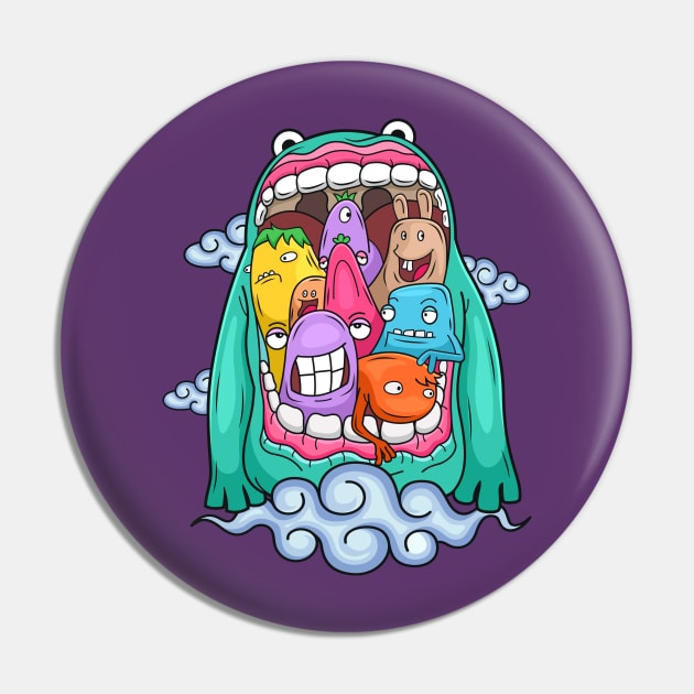 Monster big mouth doodle Pin by Mako Design 