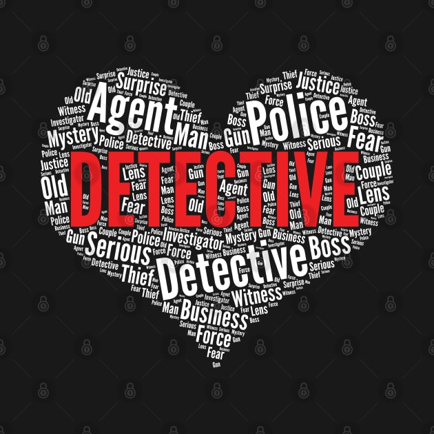 Detective Heart Shape Word Cloud Design design by theodoros20