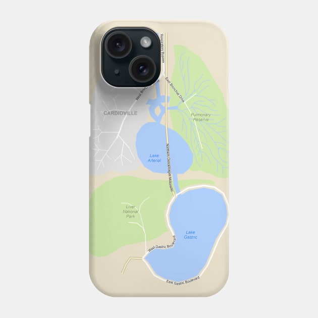 Internal Organs Street Map Phone Case by Ironmatter