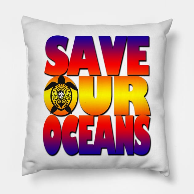 Save our oceans Pillow by likbatonboot